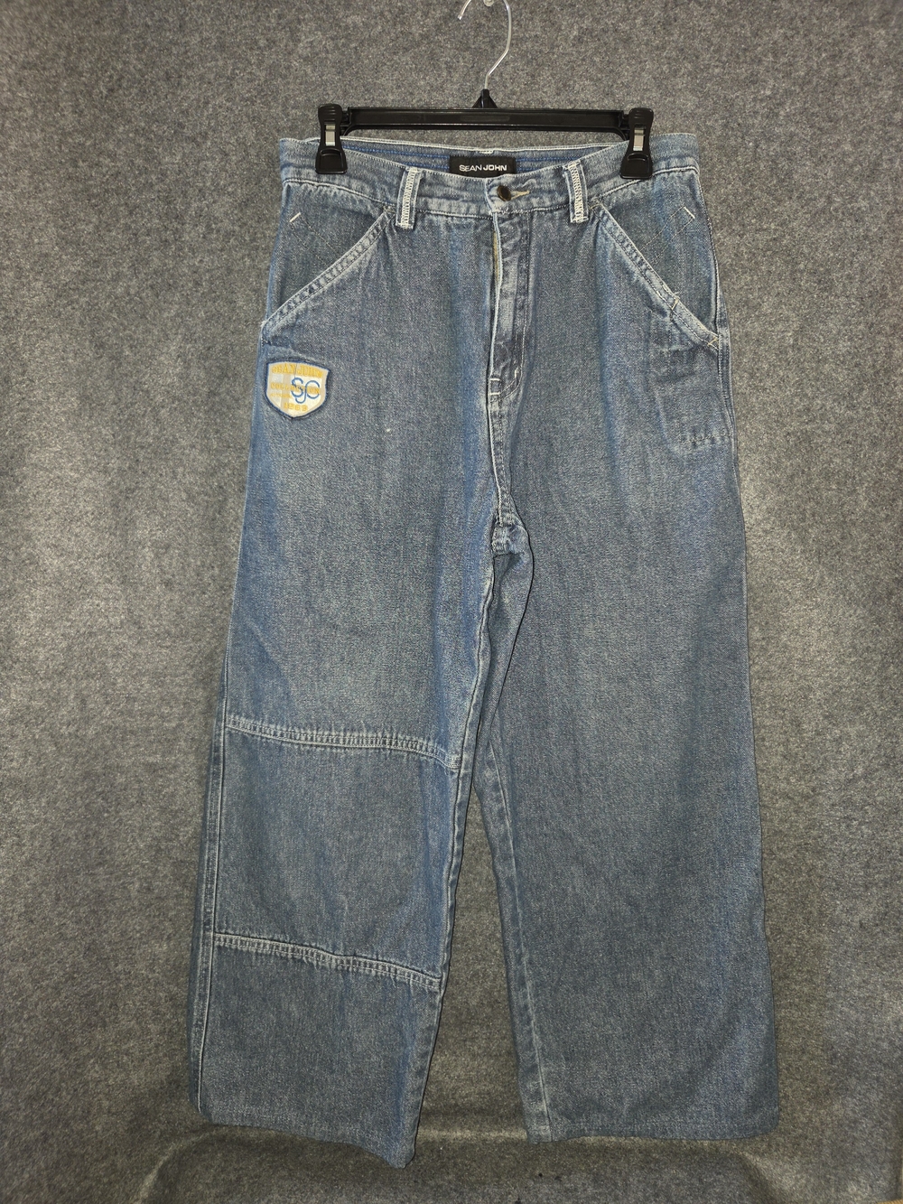 VTG Sean John Blue Denim Carpenter Jeans with Yellow Patch